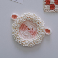 Nouvelle arrivée belle main Amigurumi tasse tapis Animal tasse tapis Crochet chiens chats mouton tasse napperons