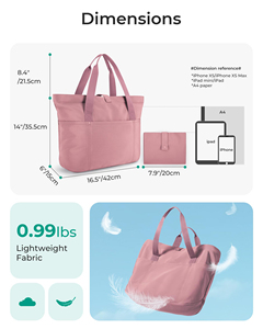 Foldable Tote Bag for Women Lightweight <b>Nylon</b> Quilted <b>Handbag</b> for Beach Work Business - Product Image 2