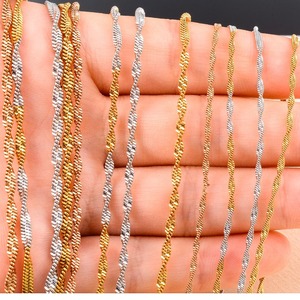 Collana a catena piatta a spirale in acciaio inossidabile da 1,5 mm/2 mm/2,5 mm, colore argento/oro/rosa, <span class=keywords><strong>per</strong></span> donna e uomo, idea regalo. - Product Image 5