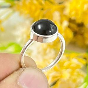 Black Tourmaline Bezel Setting 925 Sterling Silver Ring Jewelry for Wedding Anniversary Valentine's <b>Day</b> <b>Gift</b> - Product Image 3