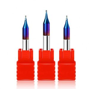 Chine usine CNC carbure Micro fraise en bout 0.1MM boule nez bleu Nano revêtement Long cou fraise en bout <span class=keywords><strong>Sts</strong></span> 65 Hrc - Product Image 2