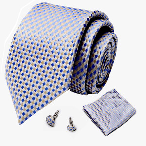 Set <span class=keywords><strong>di</strong></span> Cravatte Formali Professionali all'Ingrosso <span class=keywords><strong>con</strong></span> Tessuto Jacquard Floreale, Gemelli e Fazzoletto da Taschino, Set Regalo per <span class=keywords><strong>Uomo</strong></span> - Product Image 5