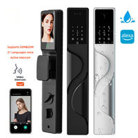 Serrure intelligente WiFi Tuya étanche avec reconnaissance faciale 3D automatique et déverrouillage par empreinte digitale pour portes en bois/acier