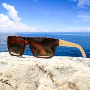 Gafas de sol hechas a mano con logotipo personalizado 2025, gafas de sol de bambú con montura cuadrada de tendencia, gafas deportivas UV400 con patillas de bambú, gafas de sol - Product Image 5