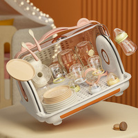 Séchoir à biberons peu encombrant avec couvercle, facile à nettoyer, organisateur de rangement pour biberons et accessoires d'alimentation
