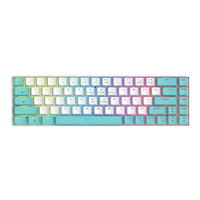 Clavier de bureau/de jeu filaire Lizhi à rétroéclairage arc-en-ciel, 68 touches, multimédia, interrupteurs rouges, fonctionnement mécanique, gamer, coloré, PC, ordinateur