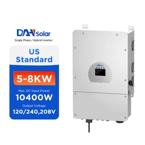 Deye Inverter surya Hybrid, Inverter surya fase tunggal 5000w 6000w 7600w 8000w 48v standar US 2 MPPT untuk harga rumah