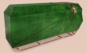 Buffet <span class=keywords><strong>de</strong></span> rangement en bois haut <span class=keywords><strong>de</strong></span> gamme avec incrustation étoile boussole dorée pour salle à manger et salon <span class=keywords><strong>de</strong></span> villa – Meuble <span class=keywords><strong>de</strong></span> luxe moderne - Product Image 4