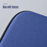 Étui personnalisé en EVA bleu avec extérieur texturé, coins arrondis, fermeture à glissière et intérieur uni pour le stockage de produits OEM