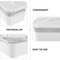 Boîte de rangement portable en plastique pour médicaments, trousse de premiers soins vide pour la maison et les voyages