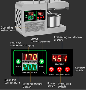 Mini Prensa de Aceite Automática de Acero Inoxidable para Uso Doméstico, para Extraer Aceite de Maní, Girasol, Sésamo y Oliva por Presión en Frío - Product Image 6