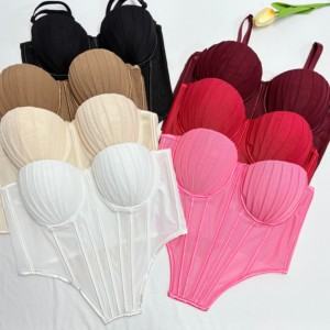 Corset court d'été en maille, débardeur <span class=keywords><strong>bustier</strong></span> sexy pour femme, haut gainant respirant à effet ventre plat. - Product Image 2