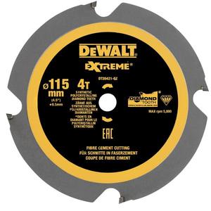 Lame diamantée DeWalt Extreme 115 mm pour la découpe du fibrociment, segmentée, qualité industrielle - Product Image 1