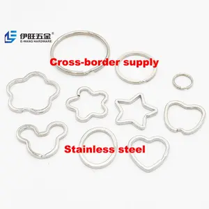 YiWang Großhandel Alle Arten von Metall Herzförmige sternförmige geteilte Schlüssel ringe für Schlüssel bund