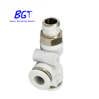 Raccord pneumatique en laiton nickelé, connecteur en T latéral pour tube d'air, filetage mâle 1/4 BSPT, diamètre extérieur 8 mm, pour PU, PA, Nylon