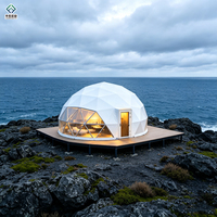 Tente de camping en plein air pour 4 à 6 personnes, tente géodésique de 8 m, tente de luxe pour le glamping avec salle de bain