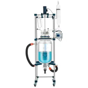 Chemical Process 20L Laboratory Two Layer Agitated Jacketed Glass Reactor Factory Price