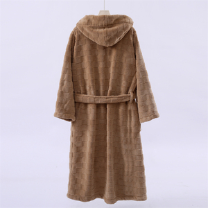 Accappatoio Lungo da Donna Invernale/Primaverile Taglie Forti con Stampa Corallo, Cappuccio, Morbido, Traspirante, Maniche Lunghe, Lavabile in Lavatrice, Lunghezza al Ginocchio - Product Image 6