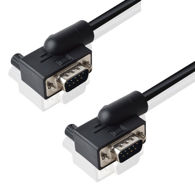 Wholesale Custom Multi-angle Left and Right DB9pin Extension Cable Angled Db9 Rs232 Male to Male to Female Serial Cable