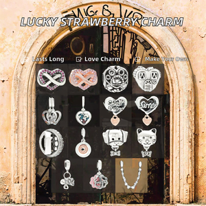 Bracelet à breloques en argent 925 populaire avec zircon romantique, breloque en forme de trèfle <span class=keywords><strong>porte</strong></span>-<span class=keywords><strong>bonheur</strong></span>, perle pour la fabrication de bijoux DIY - Product Image 2