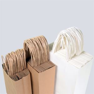 Bolsa de Compras de Papel Kraft Blanca y Marrón KM con Asas Retorcidas e Impresión de Logotipo - Product Image 2