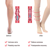 Manchons de compression pour mollets 20-30 mmHg pour hommes, chaussettes de compression sans pieds pour le traitement des varices et soulagement des douleurs aux jambes