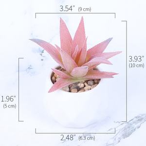 Plante artificielle en pot pour bureau, fausse succulente en PVC souple, <span class=keywords><strong>mini</strong></span> pot en forme de diamant rose, vente flash, livraison instantanée, anti-chute, haute simulation - Product Image 4