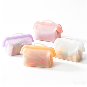 Sacs de conservation en silicone 1000 ml réutilisables, compatibles micro-ondes, hermétiques, pour la conservation des aliments au réfrigérateur, pour usage en cuisine - Product Image 2