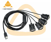 Personalizado USB 2,0 a 4 puertos 9 pin RS232 Serial Cable DB9 RS232 a USB2.0 FTDI Chip Converter Cable para computadora Tablet Set-Top Box