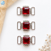 Connecteur de bikini en cristal rouge moyen, boucle de maillot de bain ornée de strass pour la compétition NPC IFBB
