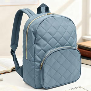Sac à dos matelassé léger effet diamant avec bretelles rembourrées pour femmes, étudiantes, retour à l'école, voyage, sac de jour avec plusieurs poches - Product Image 6