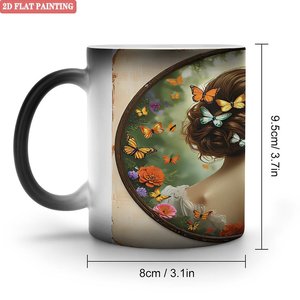 Mug blanc givré noir 11oz en céramique, tasse à sublimation activée par la chaleur pour impression personnalisée - Product Image 1