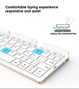 Siêu Mỏng Có Thể Sạc Lại Có Thể Gập Lại Bt Bàn Phím Không Dây Mini TYPE-C Cho Máy Tính Xách Tay Máy Tính Bảng Điện Thoại Di Động Gấp Túi Bàn Phím - Product Image 6