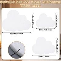 Lot de 12 tableaux d'affichage muraux décoratifs en feutre blanc en forme de nuage pour photos, mémos et notes, pour la maison, le bureau et l'école