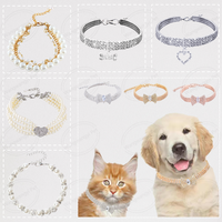 Collier pour chien en perles de luxe, collier pour chat avec strass, collier de mariage pour chat design