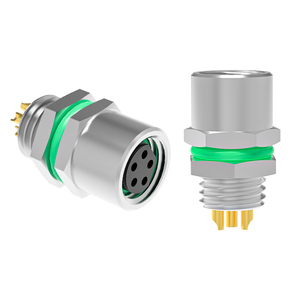 Круговой коннектор 3A M8 B код заднее крепление гнездовой панели гнездо 5-контактный IP67 водонепроницаемый сварочный сосуд - Product Image 3