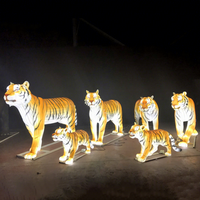 Lanterne européenne en soie imperméable, lanterne d'animaux, pour nouvel an chinois