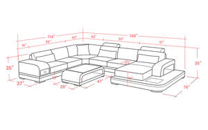 Sofá de Cuero con Luces LED en Oferta, Juego de Sofás Modernos, Muebles Modernos para el Hogar, Disponible en Cualquier Color - Product Image 6