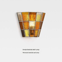 Lampe murale vintage française du milieu du siècle en fer et verre teinté à LED pour chevet, salon, couloir et éclairage d'ambiance