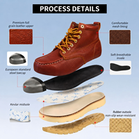 Bottes de travail en cuir de haute qualité AOXIANG, à lacets, confortables, antidérapantes, anti-écrasement, embout en acier, résistantes à l'huile, toutes saisons