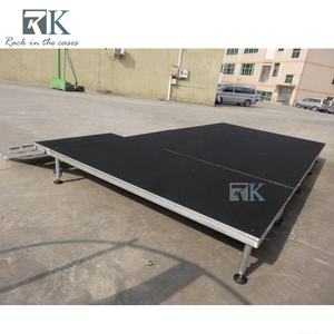 Durable Black Non-slip Platform Stage with Adjustable Legs Booth Stage - Product Image 2
