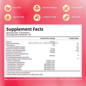 Gomitas Probióticas <span class=keywords><strong>para</strong></span> Mujeres con Sabor a Arándano, Favorecen la Digestión <span class=keywords><strong>Intestinal</strong></span>, Suplementos <span class=keywords><strong>para</strong></span> la Salud Inmunológica Femenina - Product Image 6