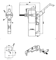 JUCRO DL859 Serrure électrique sans clé pour poignée de porte d'armoire Loquets de compression quart de tour en alliage de zinc