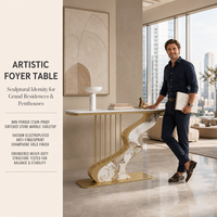 Table console moderne en tissu personnalisable, style dalle de roche créative, pour entrée ou salon, luxe léger