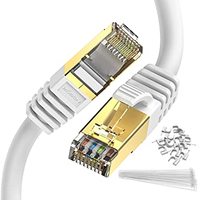 Kabel Patch Ethernet Cat8 SFTP Bersertifikasi KECHENG CE 150ft Konektor Betina Konduktor Tembaga CCA Selubung LSZH 2000MHz