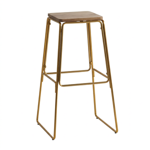 Tabouret de bar à cadre plaqué or de forme carrée pour une utilisation dans les pubs, pour la décoration de la maison, du salon, des villas, utilisation de tabouret de bar - Product Image 1