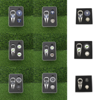 Marqueur de balle de golf en émail souple, type jeton de poker, et outil de réparation de divots de golf de qualité, avec boîte