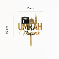 10x10cm Islamische Moschee Kaaba Umrah Mubarak Tortendekoration für Muslimische Kuchenverzierungen
