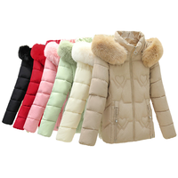 Nouvelle veste blazer d'hiver pour femme, unie, écologique, avec col en fourrure, en coton, à capuche, décontractée, chaude, pour l'extérieur, avec fermeture éclair et doublure polaire