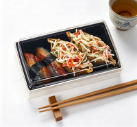 Emballage alimentaire pour sushis biodégradable personnalisé, boîte rigide en papier kraft pour charcuterie à emporter avec couvercles en plastique